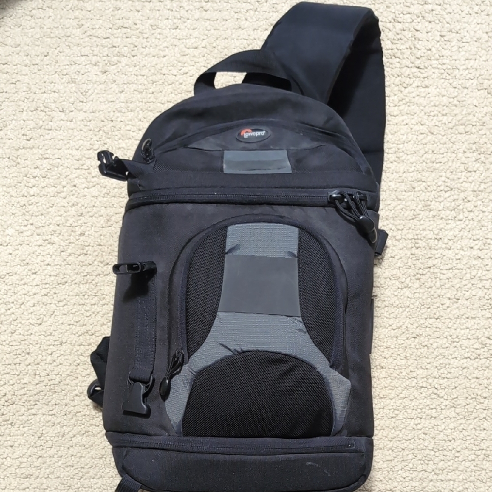 Black and Gray Lowepro Sling Camera Backpack